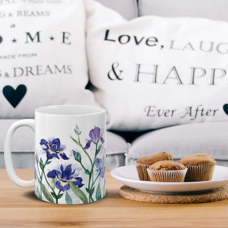 MUGBREW 11 OZ Coffee Mug Flowers Plants Garden Variety Designs, Irises Flowers - Image 5